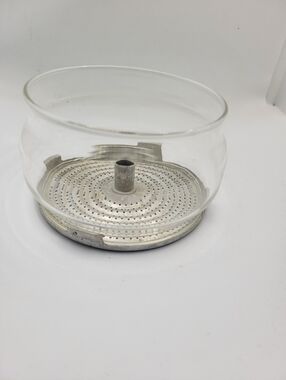 Vintage Pyrex Clear and Metal Steamer Insert / Basket - Clear with Silver Metal